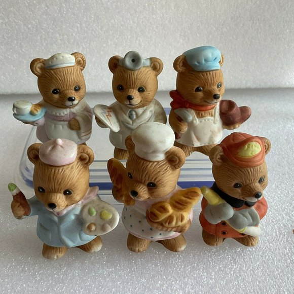 6 Vintage 1980 Homco Career Professional Bears Home Interior Figurines  #8820 - Picture 8 of 10